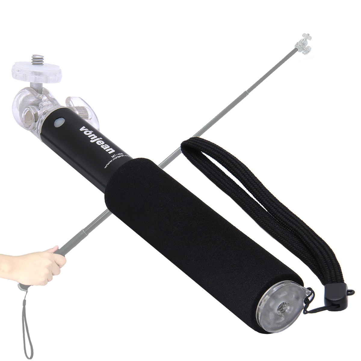 MT-408 브이로그 셀카봉 1/4 (브이로그 유튜브 액션캠 스마트폰 여행 캠핑 촬영 등), 1개, 블랙, MT-408 1,000원