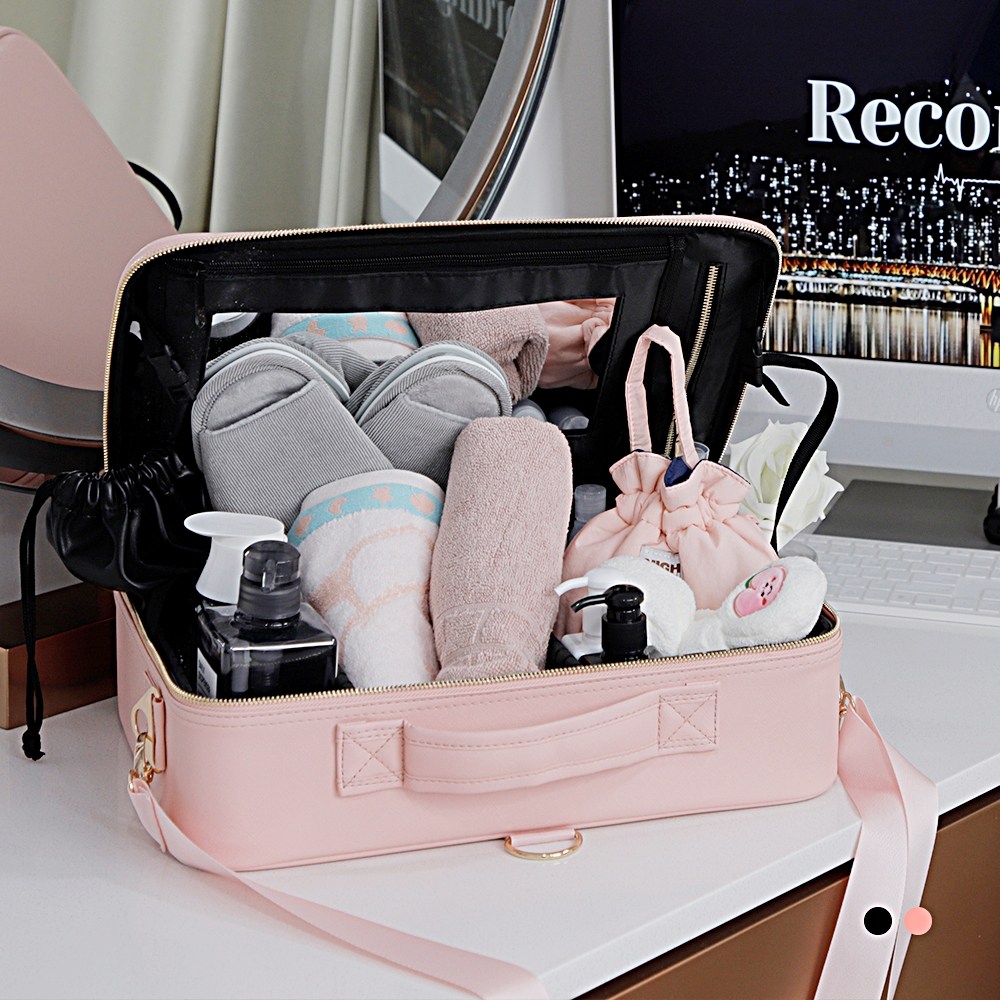 [가방몰] 메이크업박스 DFF514M 37.5x27x10.5cm 칸막이 메이크업가방 화장품수납 코스메틱 파우치 중형 파티션가방 28,800원