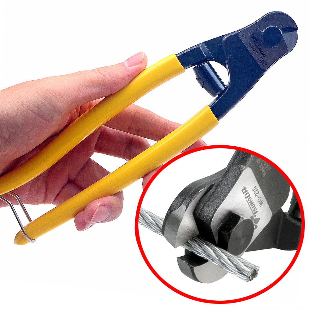 일본산 츠노다 TTC 와이어 로프 커터 WC-225 케이블 캇타 스프링 9인치 철 6mm 스텐 5mm 아우터 절단기 23,110원