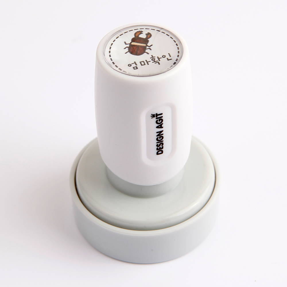 디자인아지트 주문제작 스탬프빅큐트 원형 모티브 스탬프, 화이트, 검정 8,800원