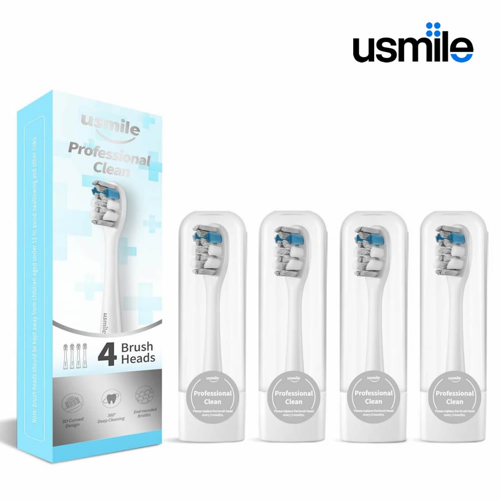 usmile 유스마일 전동칫솔 전용 스마트 프로페셔널 클린 리필 칫솔모, 4개 29,900원