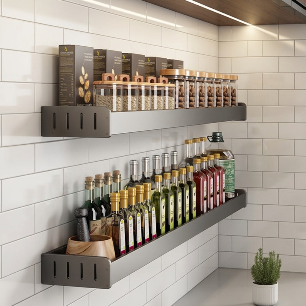 안쏘니 무타공 주방 선반 조미료 양념 수납 선반, 그레이(가로40cm) 18,850원