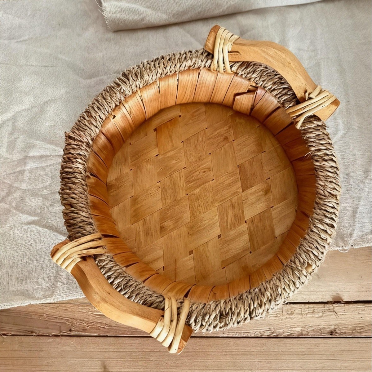 패턴시스템 원형 타원형 수제 바구니 핸드메이드 우드 라탄  빵 과일 수납함 13,900원