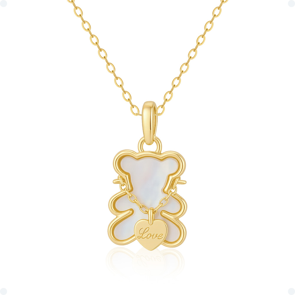 쥬넬 [선물포장] 14K 목걸이를 착용한 자개 곰돌이 팬던트 체인 금 목걸이 가정의달 어린이날 어버이날 생일 선물 179,900원