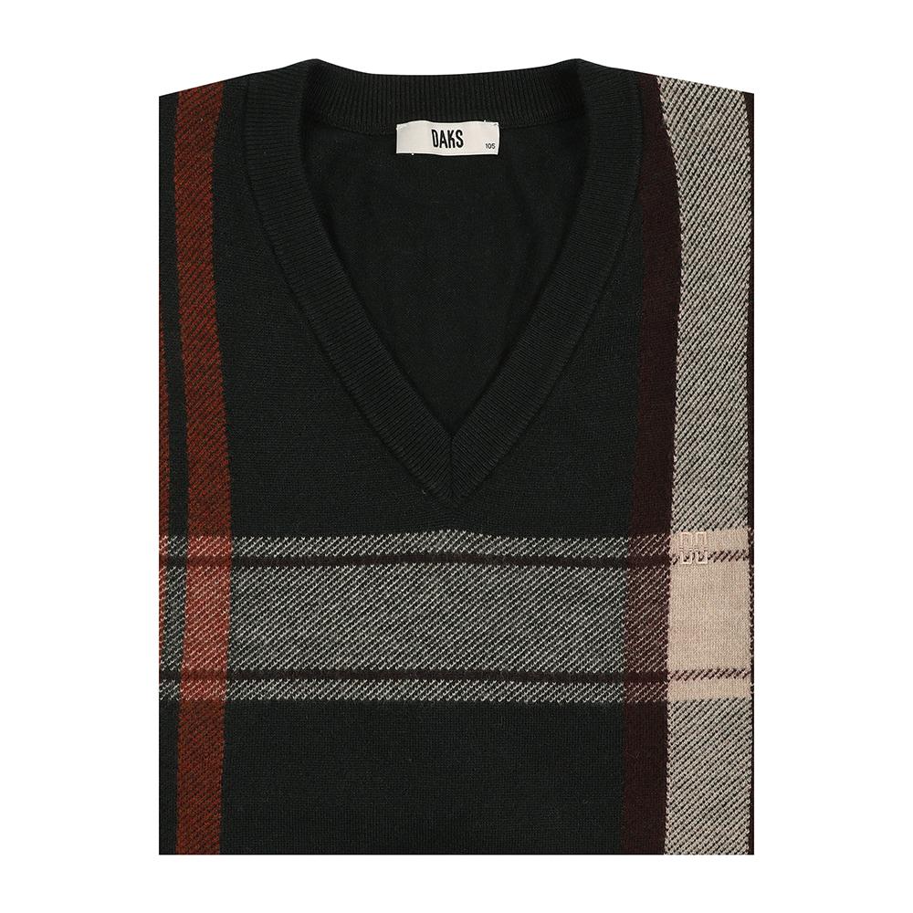 닥스셔츠 [25년FW신상품][선물인기상품] 짙은 그린 컬러 바탕에 닥스 특유의 고급스러운 빅체크 패턴이 어우러진 레이어드 하기 좋은 남성 베스트 니트 186,480원