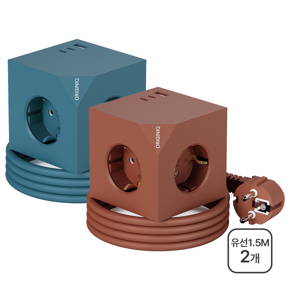 오리지니크 고속충전 고용량 멀티어댑터 USB 유선 멀티탭 1.5m 2개 세트 94,000원