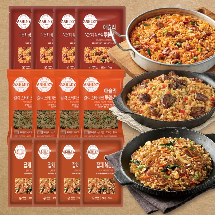 애슐리 볶음밥 12인분 (갈릭스테이크4+묵은지삽겹4+잡채4) 31,810원