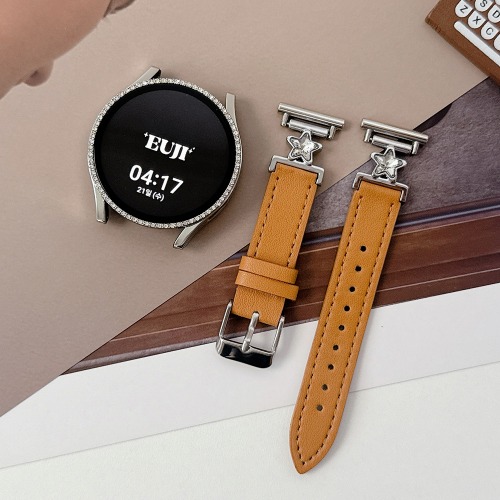 이유지 별 스타 큐빅 레더 스트랩 갤럭시 워치 8 7 6 5 4 클래식 호환 스트랩 오피스룩 러블리스트랩, 오렌지 26,900원