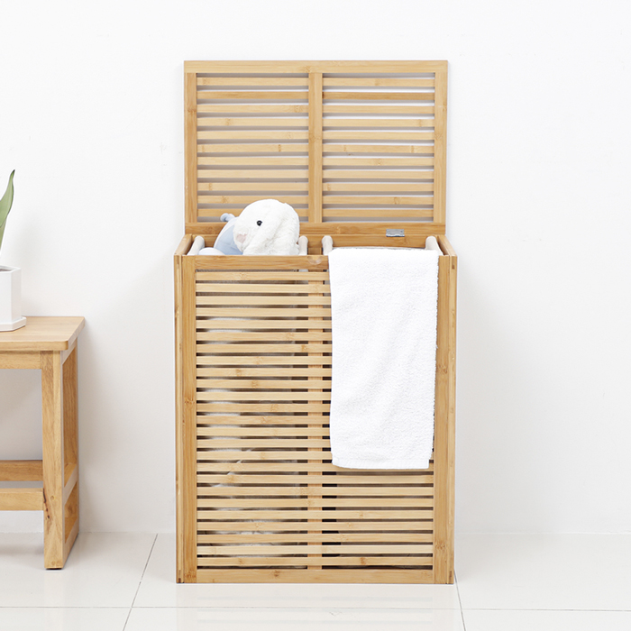 바네스데코 론니 우드 햄퍼 빨래바구니 2D, 내추럴 (패브릭바스켓 1개추가) 66,800원