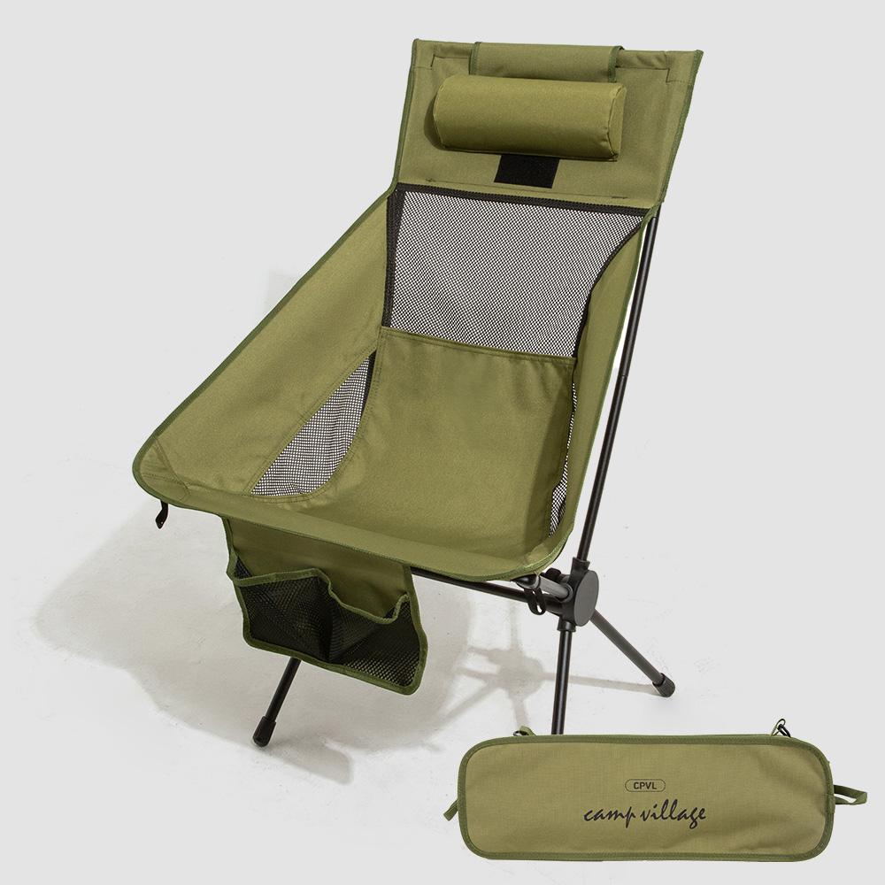 캠프빌리지 휴대용 캠핑 하이백 슈퍼와이드 접이식 릴렉스 경량 캠핑체어 + 전용 보관가방 세트 49,900원