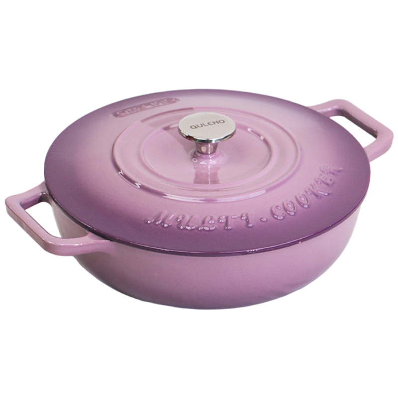 무쇠주물냄비 양수냄비 인덕션 사용 가능 주방용품 솥밥냄비 추천 요리 필수템 고급스러운 디자인 다용도 스튜 냄비, 1개, 로맨틱 퍼플 26cm, 26cm 85,800원