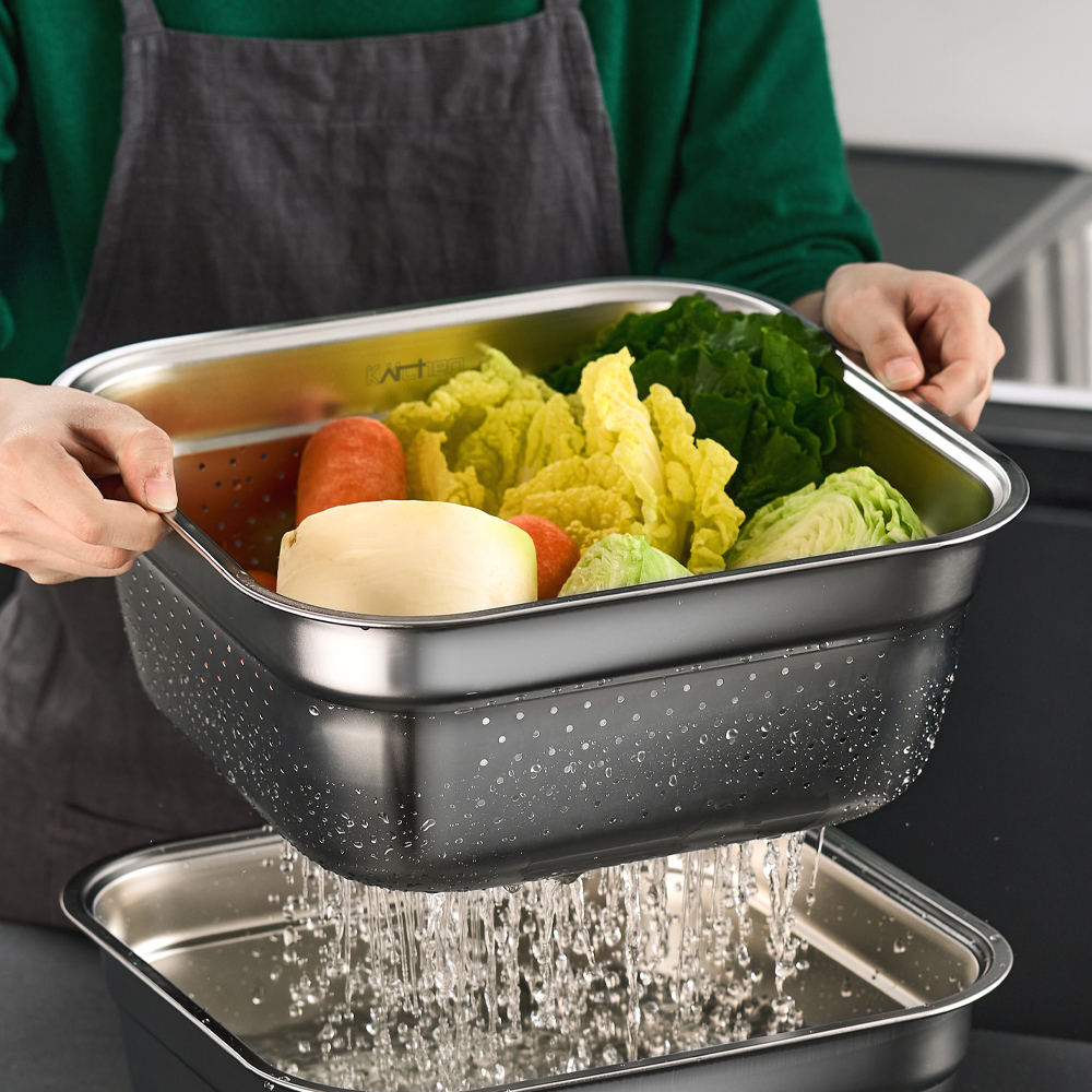 키친아트 스텐 사각 타공 설거지통 8L 15,230원