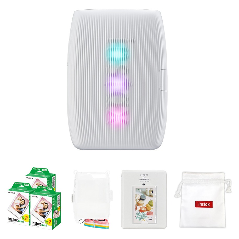 인스탁스 mini Link 3 포토 프린터 클레이 화이트 + 투명 케이스 + 필름 60p + 마카롱 2단 앨범 랜덤발송 + 로고 파우치 랜덤발송 세트 244,400원