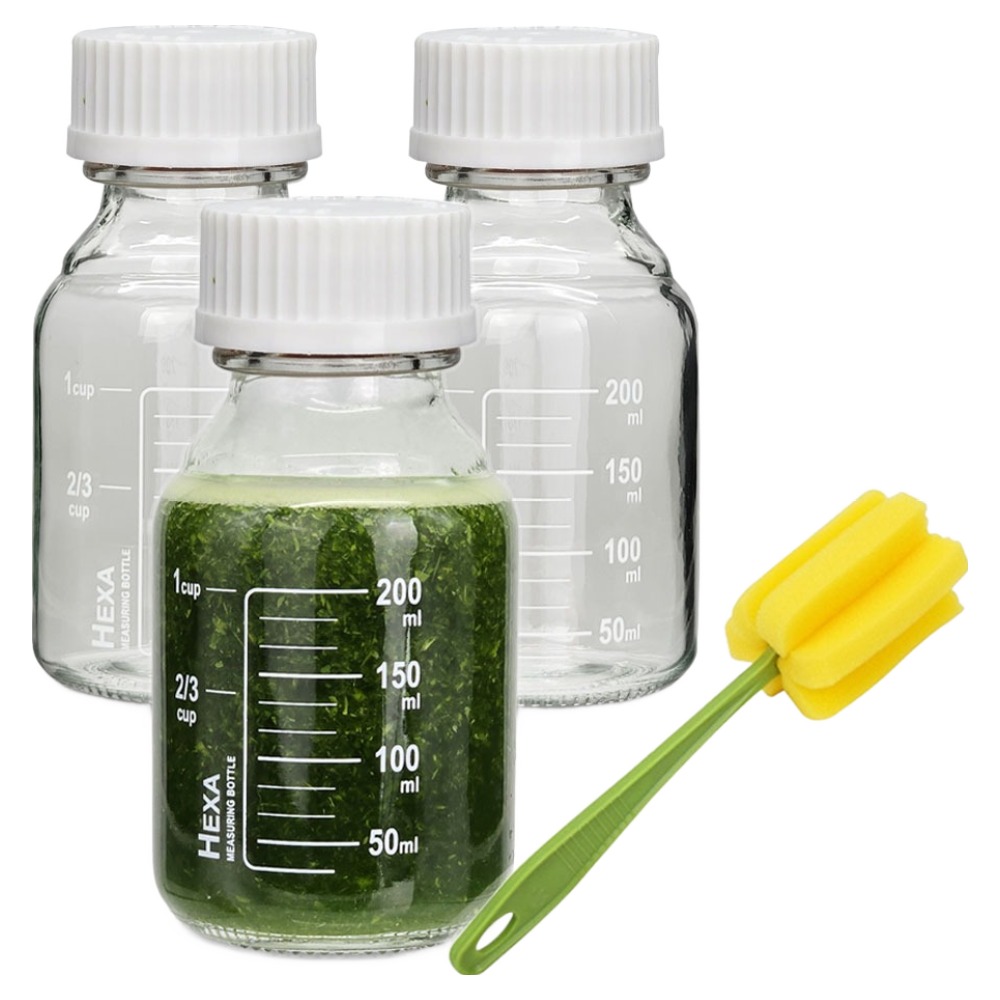 미르코리아 헥사 눈금 유리병 250ml 3p + 전용 병솔 세트 8,750원