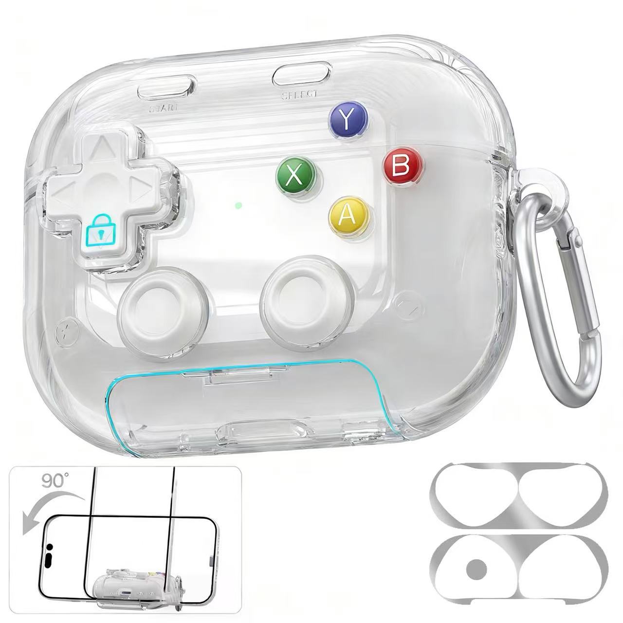 에어팟프로3 케이스 TPU 투명 분실방지 조이스틱 잠금기능 + 메탈 철가루 방지스티커XAPPR3TMYXJ88 15,470원