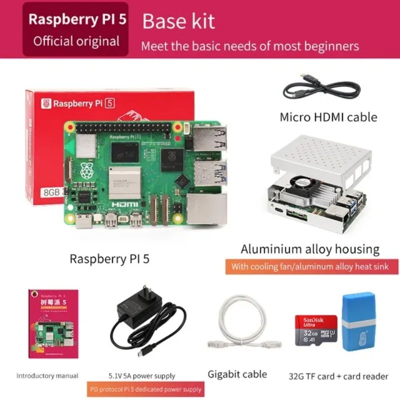 메인보드라즈베리 파이 5 세대 개발 보드 학습 교육 키트, 컴퓨터 AI 프로그래밍 마더보드, 5B, 4GB, 8GB 241,500원