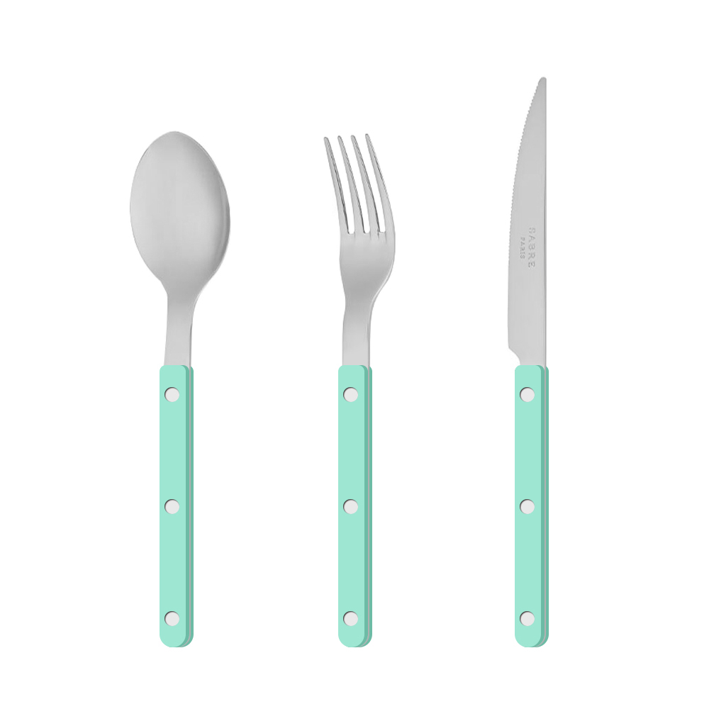 [트리니체] SABRE PARIS 사브르 비스트로 샤이니 커트러리 디너세트, 파스텔그린, 디너스푼+디너포크+디너나이프, 1세트 39,900원