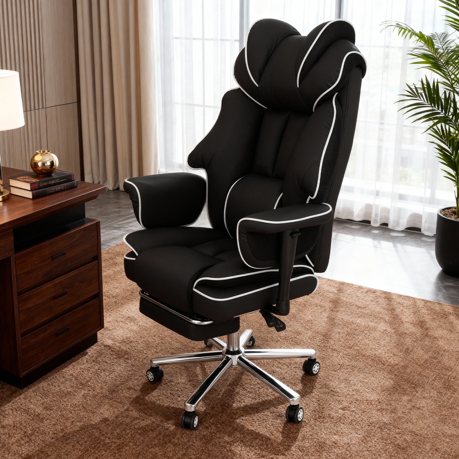 [로컬라이브] 인체공학적 게이밍 컴퓨터 의자 XH930A | 4D 팔걸이160도 리클라이너 프리미엄 중역 의자, 블랙 169,000원