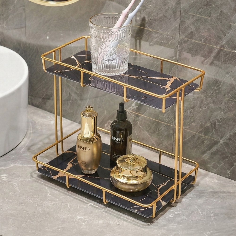 대한만물상 골드프레임 화장품 정리대 인테리어 트레이, 블랙 25,860원