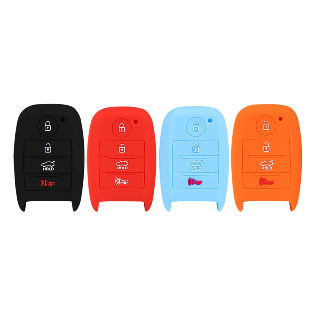 바이어블 1+1 기아 K3 K5 올뉴 프라이드 모닝 4버튼 호환 실리콘 스마트 키 실리콘 케이스, 오렌지+레드 9,900원