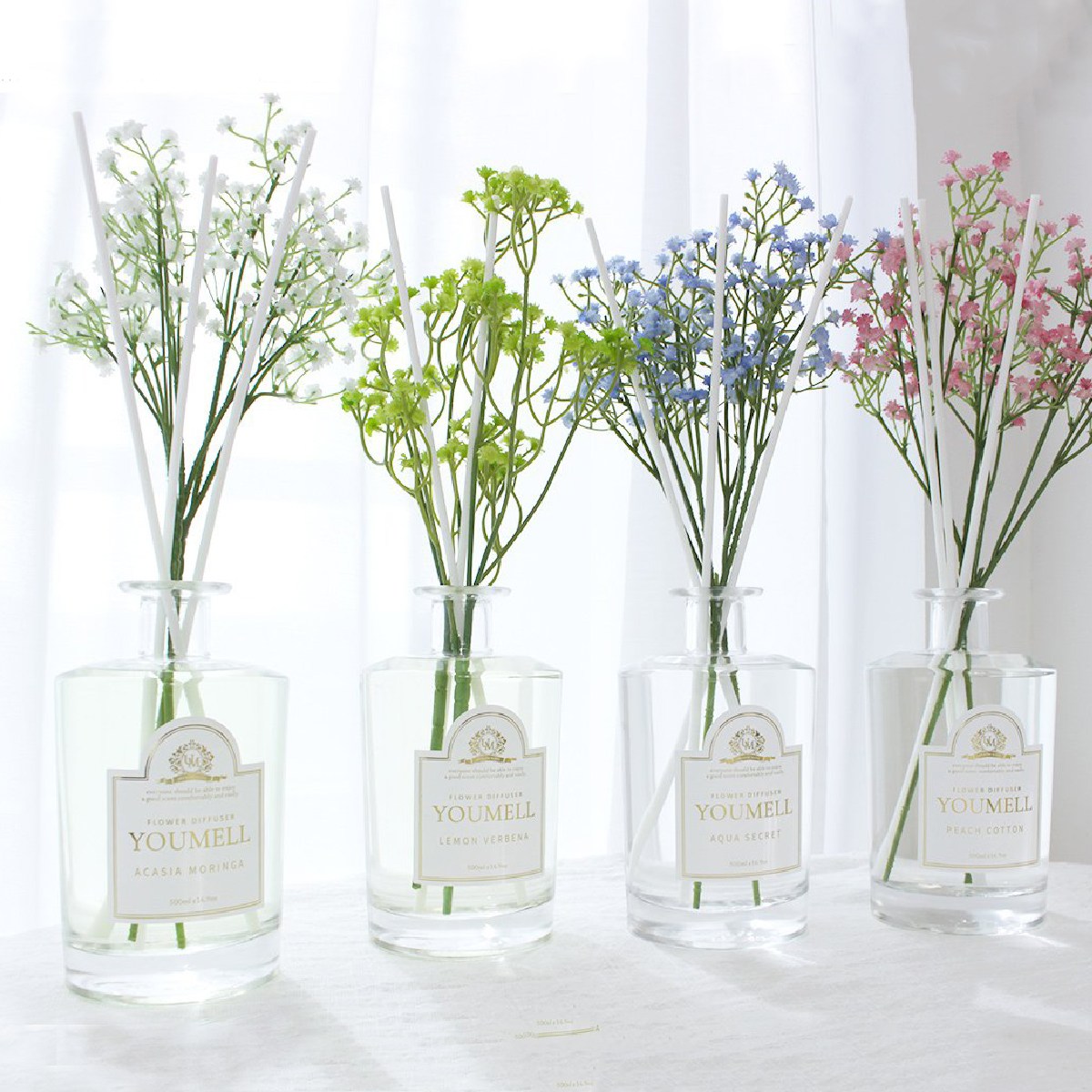 유멜 안개꽃 디퓨저 500ml 대용량(블랙체리 프렌치라벤더 아쿠아시크릿 아카시아모링가) 35,000원