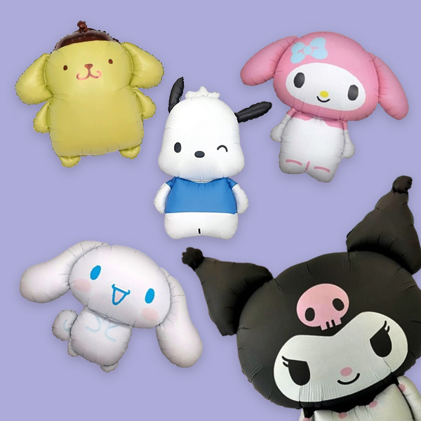 [파티지_로켓] 산리오 풍선세트 시나모롤 쿠로미 마이멜로디 폼폼푸린 쿠로미, KU_04_산리오 캐릭터 5종 풍선세트 13,600원