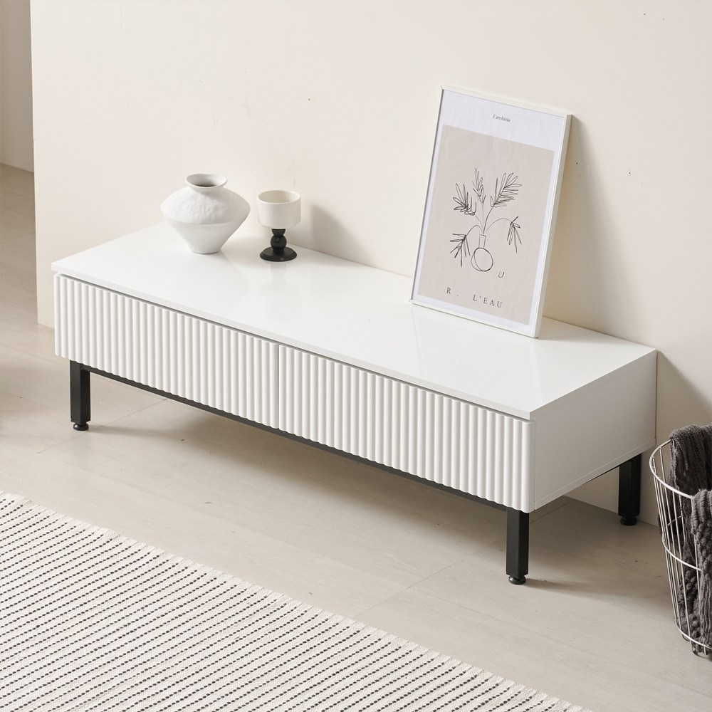 파로마 네오 웨이비 1200 템바보드 서랍 거실장, 화이트 115,900원