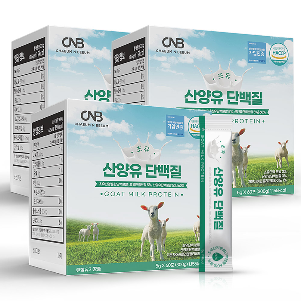 채움앤비움 산양유 초유 단백질 콜라겐 분말 스틱 5gx60포, 3개, 300g 49,900원