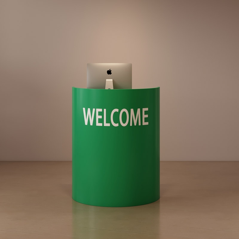 업소용 철제 카운터 인포메이션 리셉션 곡선형 프론트 데스크  계산대 매장 인테리어 소품 358,500원