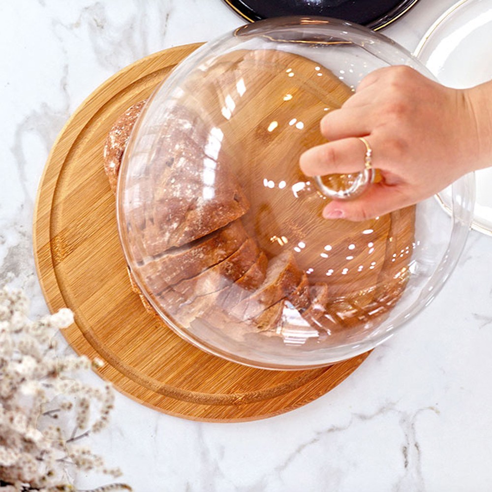 빵 케이크 보관함 케이크돔 나무 브레드박스 베이커리 케이스 유리 빵뚜껑 우드 트레이 덮개 18,900원