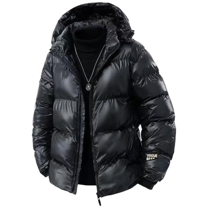 타임퓨어 남성용 겨울 신상품 블랙 후드 패딩 점퍼 탈부착 후드 밴딩 소매 방풍 방수 원단 점퍼 24,000원