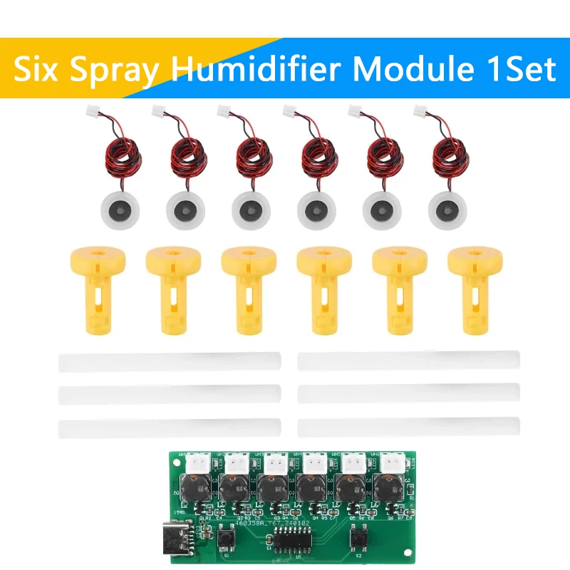 DC5V 6 스프레이 가습기 모듈 Type-C USB 미니 DIY 키트 안개 제조기 및 드라이버 회로 기판 초음파 분무 20,100원