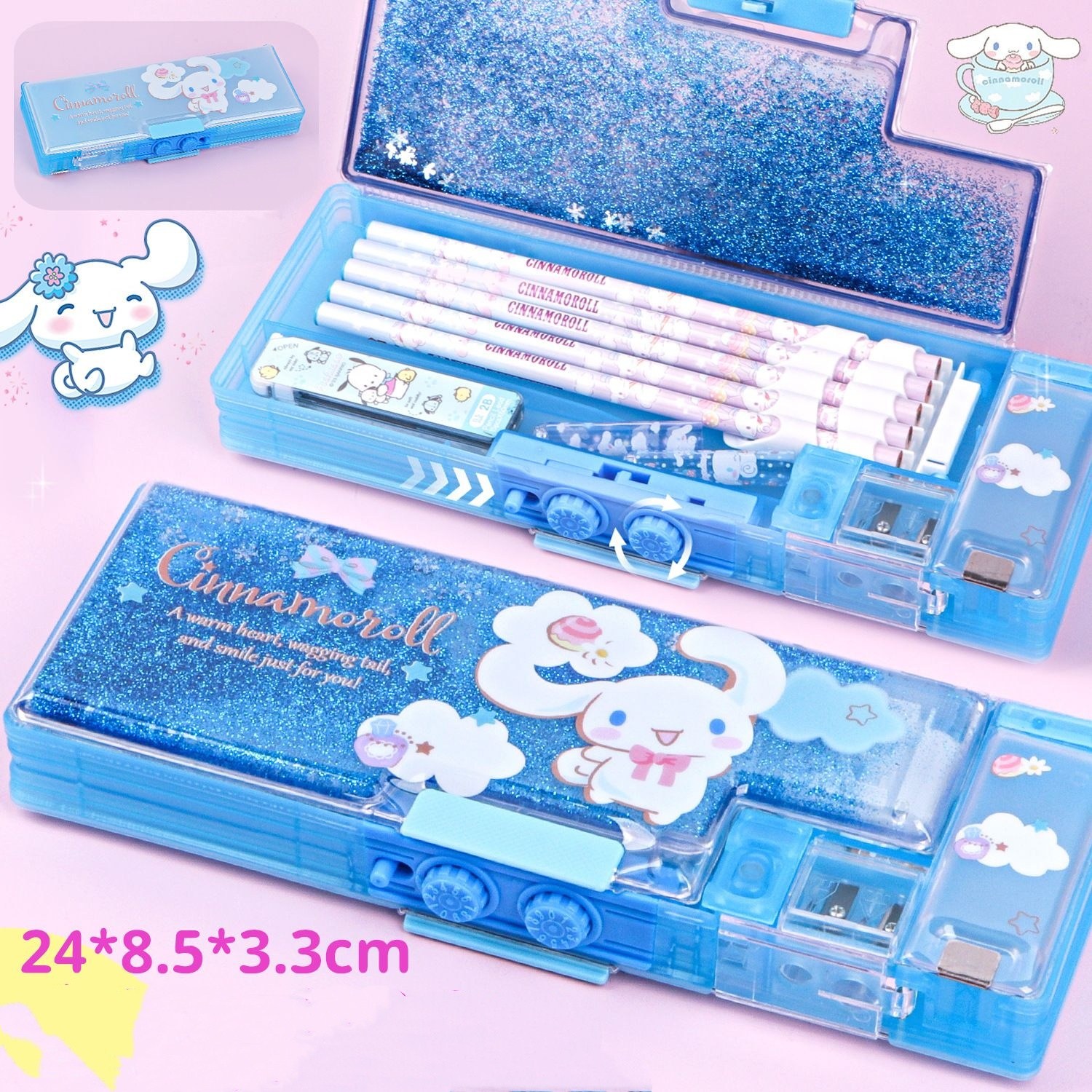 신출시 산리오 캐릭터 필통 비밀번호 디자인 새학기 블링블링 하드 필통 12,300원