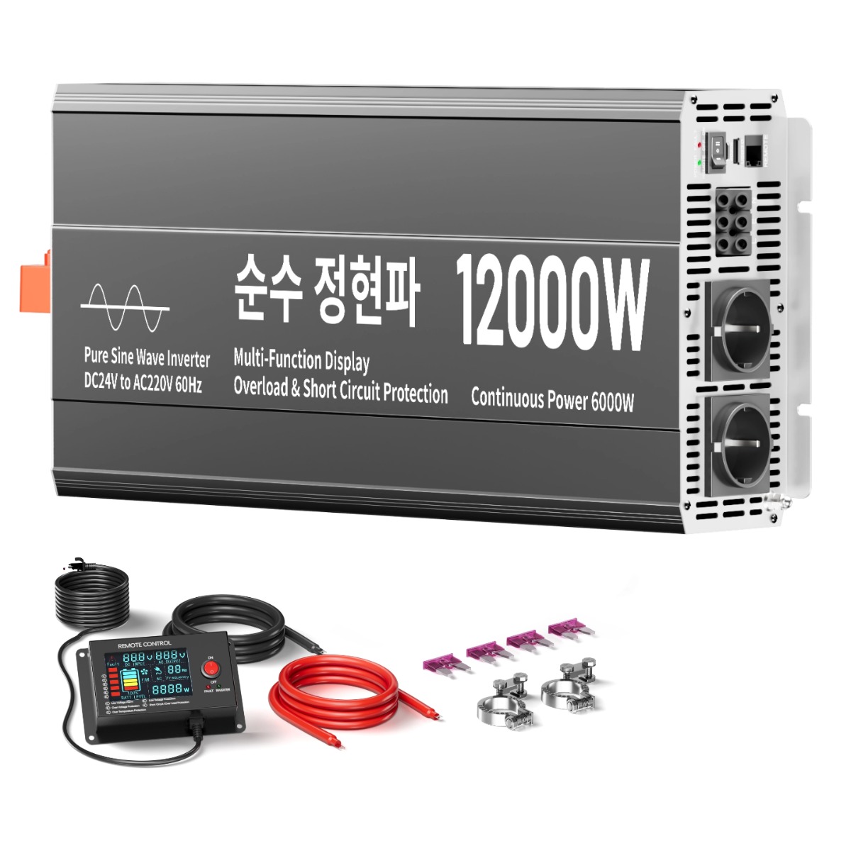 순수 사인파 고전력 인버터 12,000W 24V 220V 컨버터 60Hz 외부 디스플레이 포함 KC 인증 HOULI, 1개 480,000원