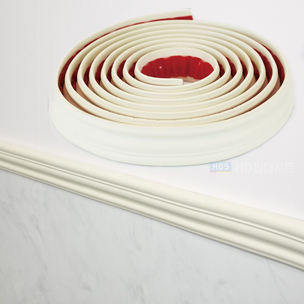 HD현대시트 쿠션 몰딩 굽도리 평몰딩 웨인스코팅 연질 경량 접착식 잘라쓰는 몰딩테이프 5미터, 8세트, 밀키화이트(FC-6481) 121,260원