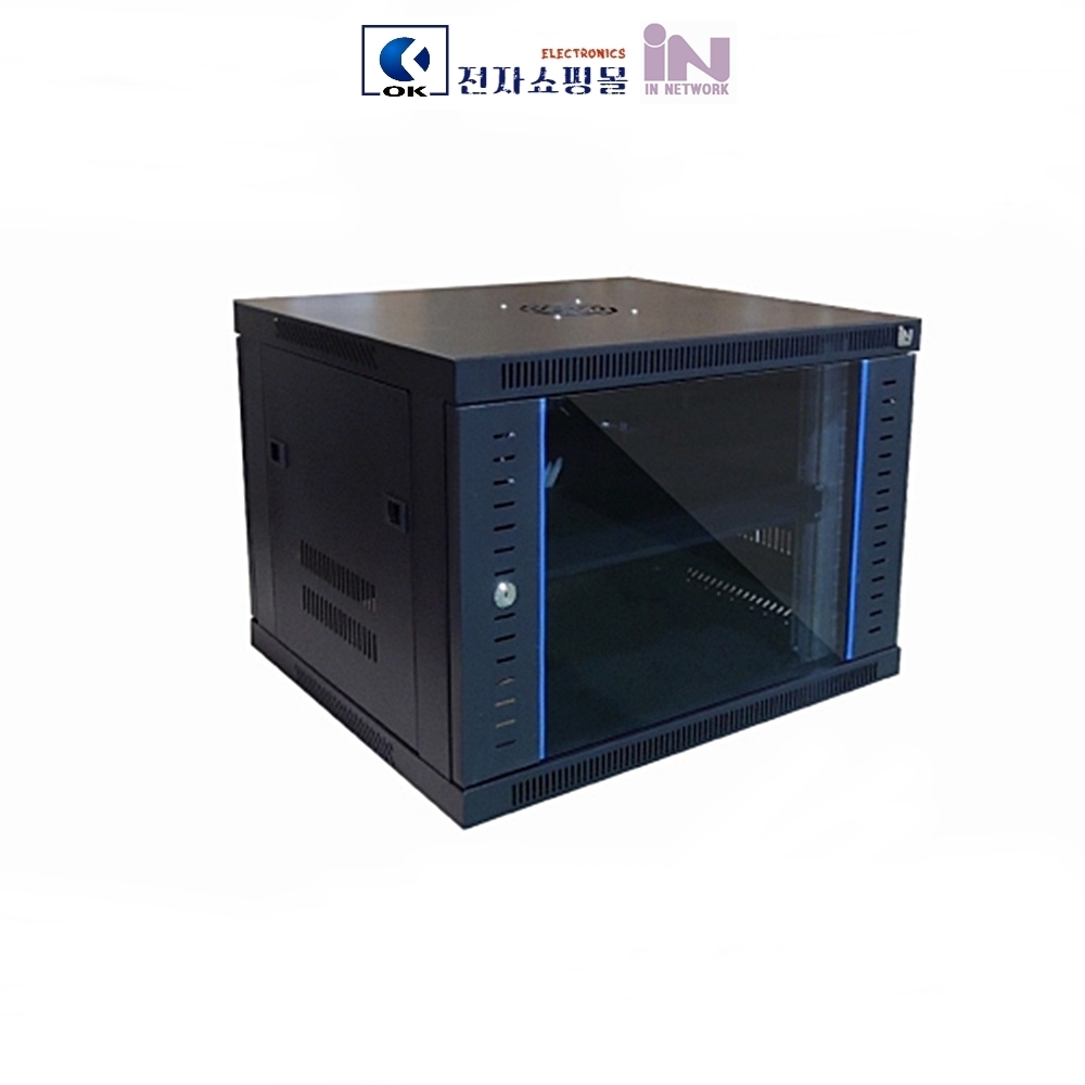 9U IN-H500B 안양 허브랙 인네트워크 슬림너트 블랙 W600 D500 H500 129,000원