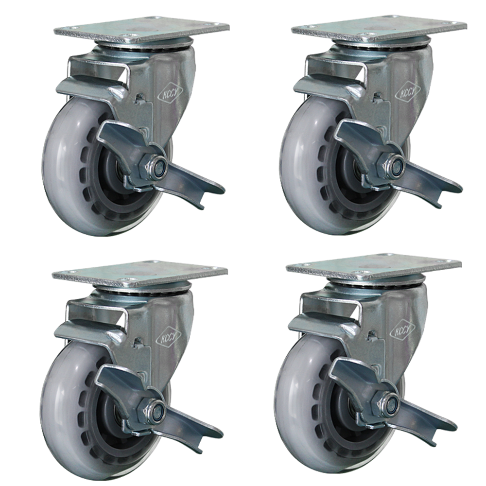 인라인캐스터 4인치 회전브레이크 무소음 우레탄바퀴 대차바퀴 4개 1세트, 1세트 29,450원