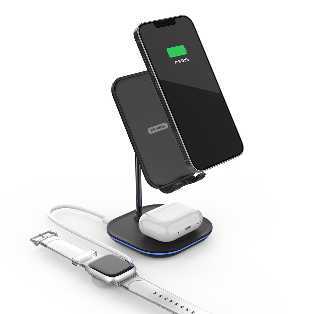 디버스 듀얼코일 3 in 1 고속 무선충전 거치대 25,800원