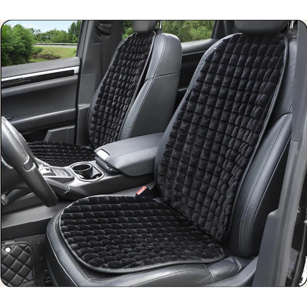 더빌리언 자동차 겨울용 시트커버 차량용 시트 등받이 방석, 2세트, DT - 05 55,000원