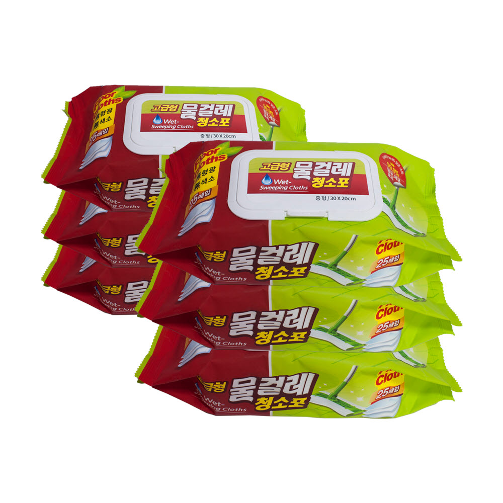 물걸레 청소포 고급형 중형25매, 6개, 6개 11,700원