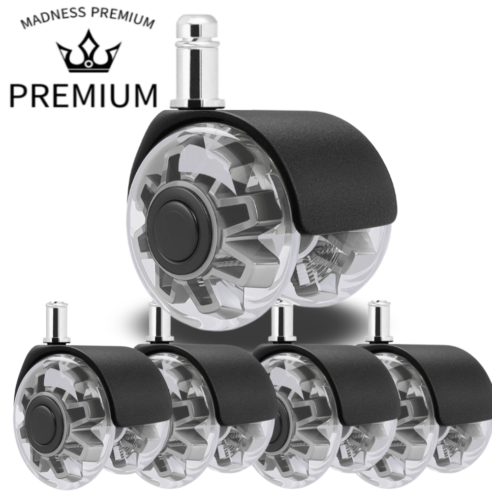 매드니스 프리미엄 무소음 의자바퀴 광폭 1세트, 5개, 그레이 투명 더블 21,000원