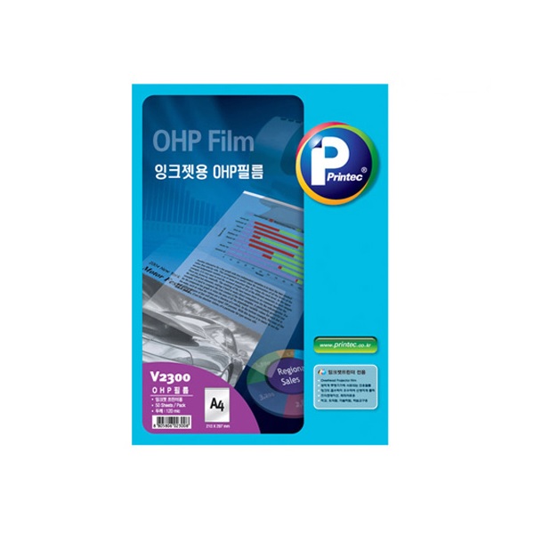 프린텍 잉크젯 프린터용 OHP 필름지 V2300 50p, A4, 1개 18,820원