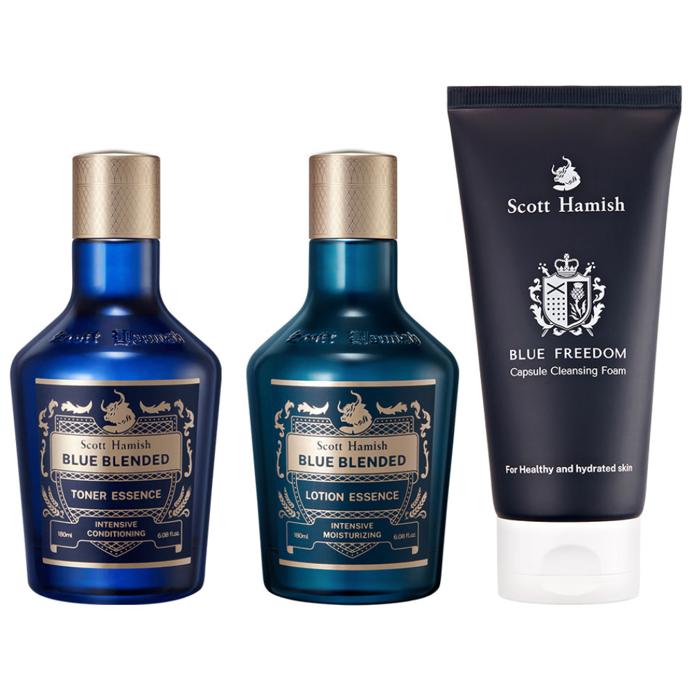 스콧해미쉬 3스텝(클렌징+토너+로션) 블루 프리덤 캡슐 클렌징폼 150ml + 블렌디드 토너 에센스 180ml+로션 에센스 180ml 90,000원