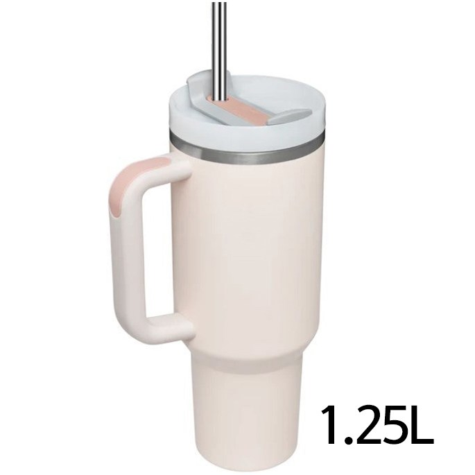 몽블루 대용량 진공 스텐 텀블러 1.25L 이중진공 빨대 보온 보냉 스텐 콜드컵, 몽블루 대용량 진공 스텐 텀블러-피치, 1개, 1250ml 17,800원