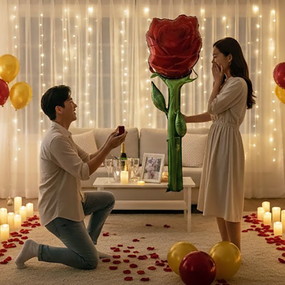 메무모 초대형 장미 풍선 자이언트 꽃풍선 프로포즈 이벤트 9,900원