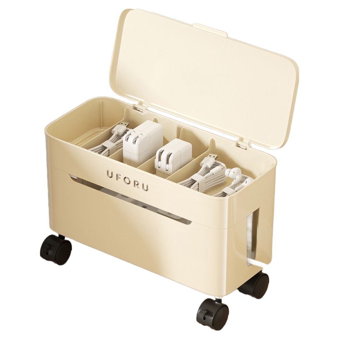 유포유 플로리 이동식 멀티탭 정리함 바퀴포함, 크림화이트, 1개 22,670원