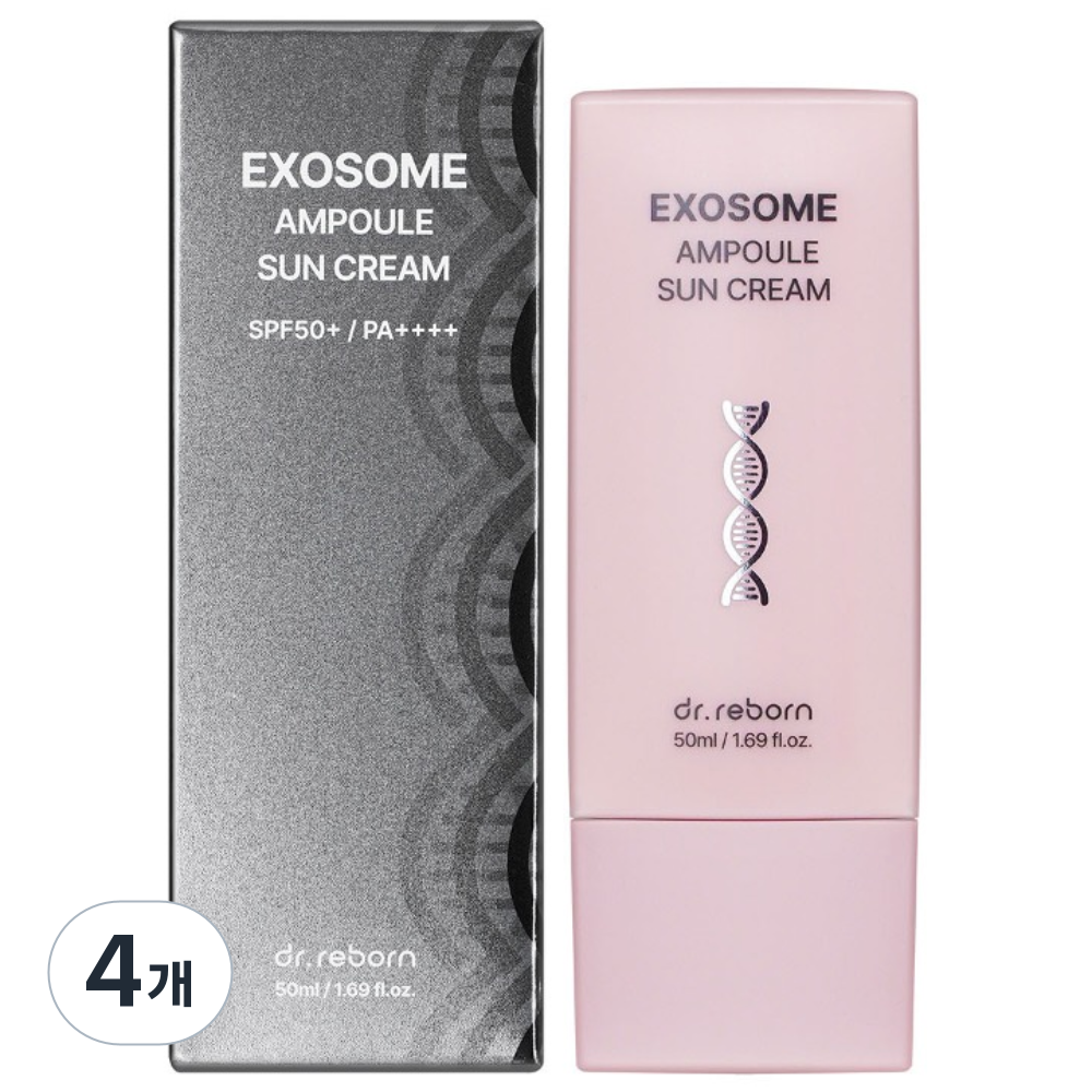 닥터리본 엑소좀 앰플 선크림 복숭아톤업 미백 주름개선 톤업 무기자차 저자극 진정 UV차단 수분케어, 4개, 50ml 72,000원
