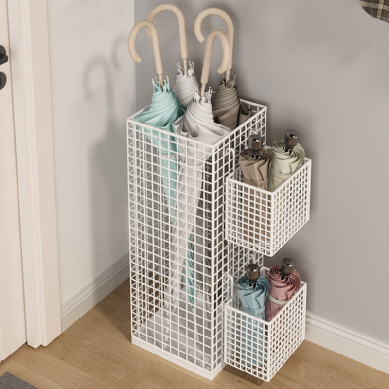 피라모니 현관 업소용 인테리어 튼튼한 우산꽂이 정리함 세트, 1세트, 화이트 18,220원