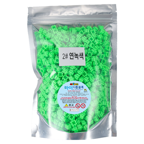 MYTOYS 마이디폼블럭 8mm No.2 연녹색 500g (약 2,700피스)_도안집 증정 7,560원