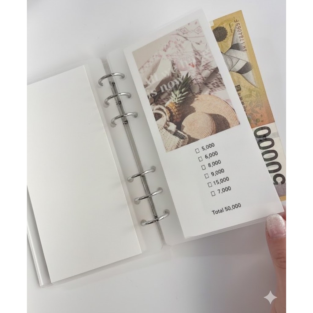 알록달록소품샵 현금생활챌린지 감성속지저축 + 아크릴 다이어리커버 세트구성 23,900원